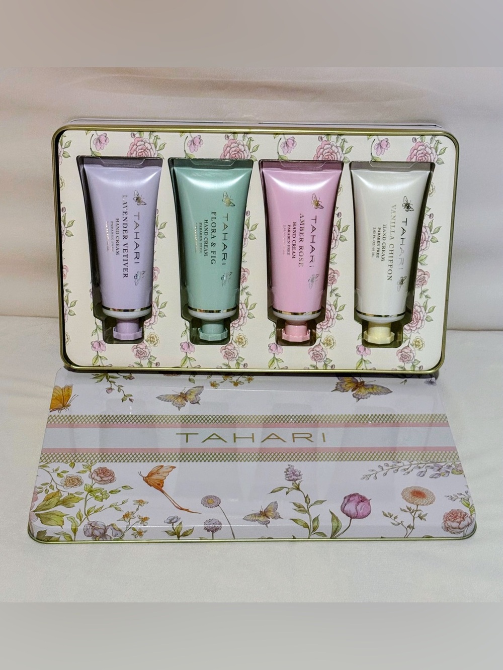 Tahari 4pc Hand Cream Set w/Tin